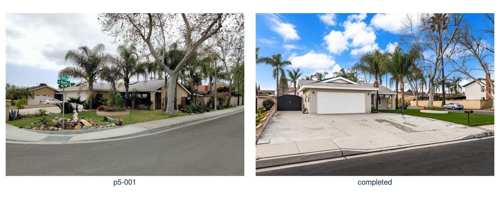 Briar Avenue exterior before and after rehabilitation