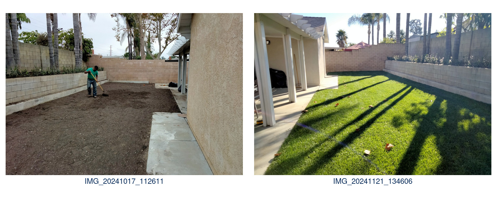Briar Avenue backyard before and after rehabilitation