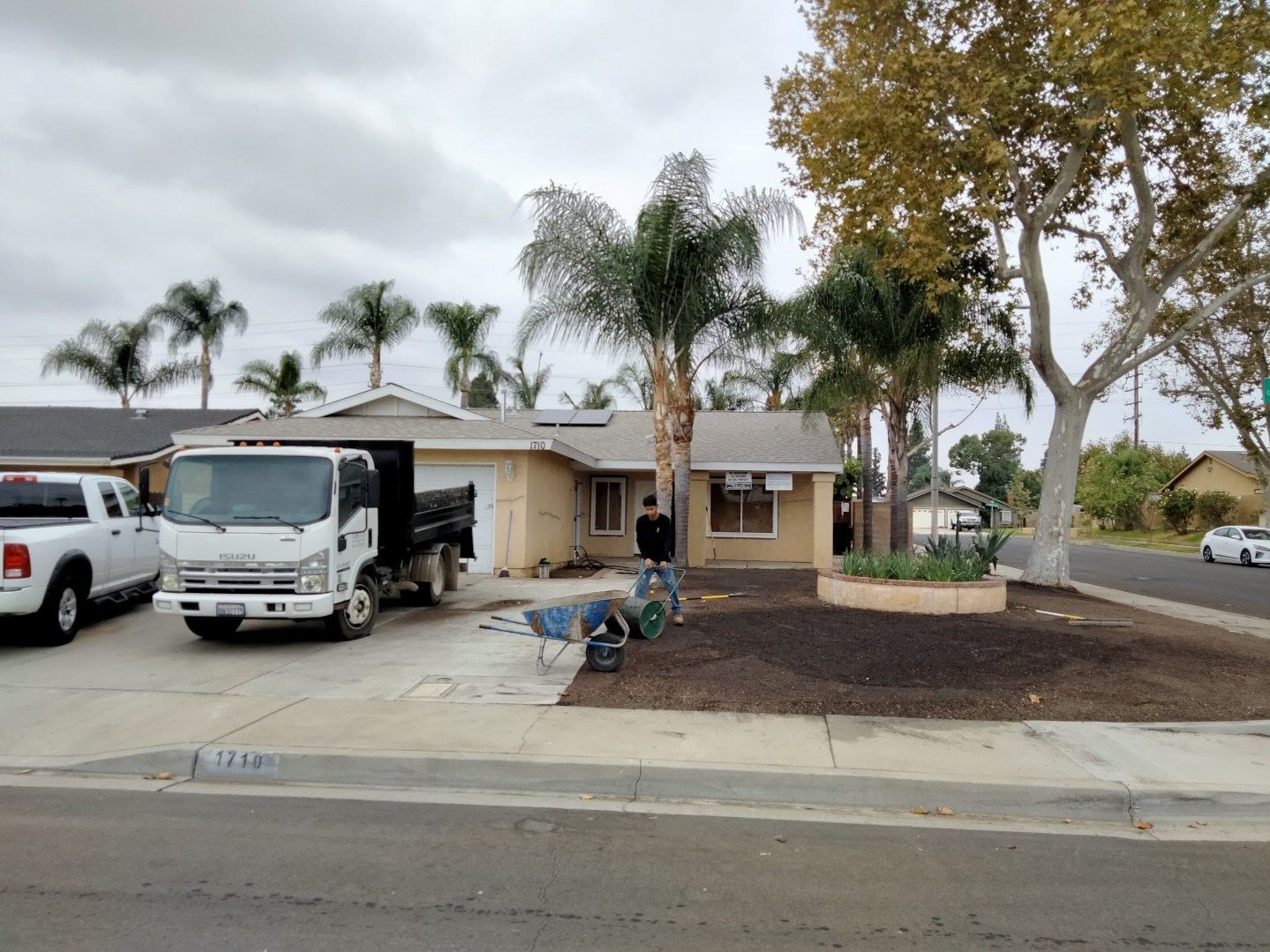 Briar Avenue front exterior during rehabilitation