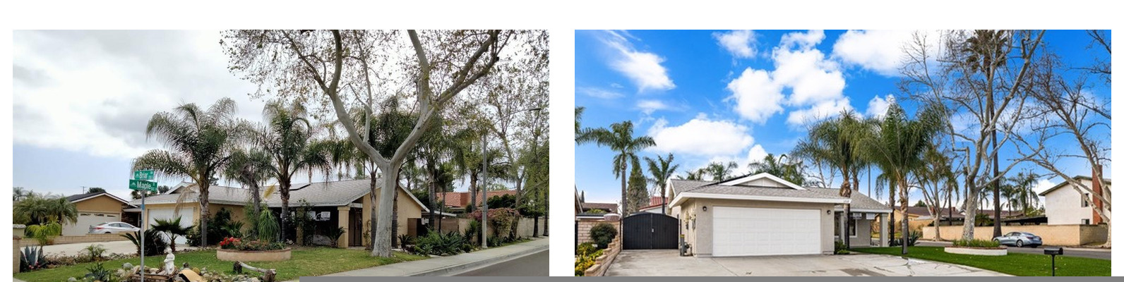 Briar Avenue exterior before and after rehabilitation